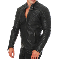 Mens Rex Shoulder Patch Work Genuine Lambskin Leather Jacket