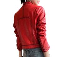 Womens Eleanor Front Pocket Genuine Lambskin Leather Jacket