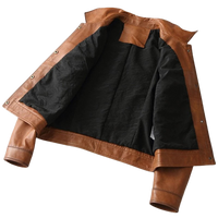 Womens Zoe Front Pocket Brown Genuine Lambskin Leather Jacket