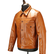 Men's Zion Front Pocket Glossy Tan Real Lambskin Jacket