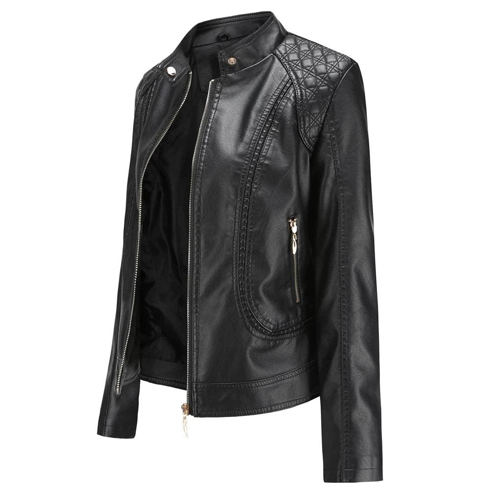 Womens Capri Genuine Lambskin Leather Jacket