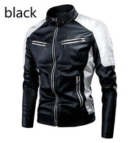Men’s Leather Biker Jacket – Black, Red & Brown
