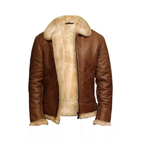 BRANDSLOCK Men’s Genuine Shearling Sheepskin Leather Ricardo Jacket – Luxury Winter Warmth & Style