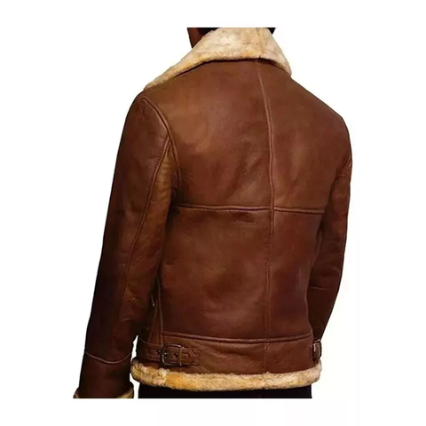BRANDSLOCK Men’s Genuine Shearling Sheepskin Leather Ricardo Jacket – Luxury Winter Warmth & Style