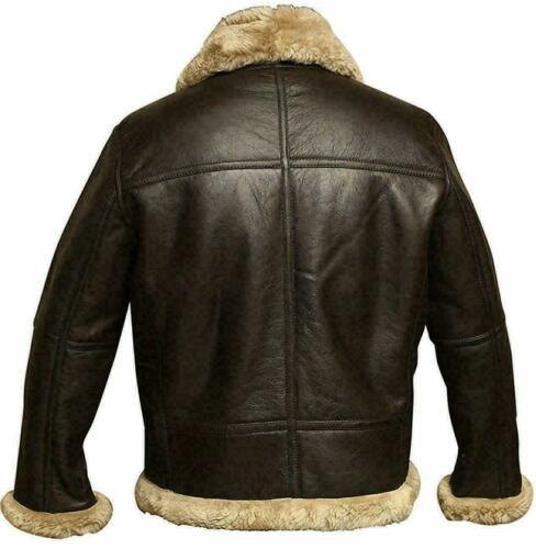 Mens RAF Aviator Real Leather Lambskin Jacket - Brown