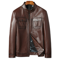 Men's Sleek Front Pocket Real Lambskin Leather Jacket