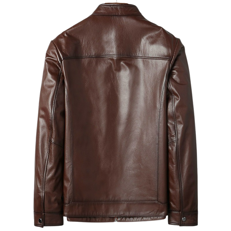 Men's Sleek Front Pocket Real Lambskin Leather Jacket
