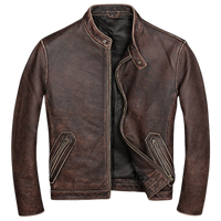 Men's Moto Fit Real Cowhide Leather Jacket