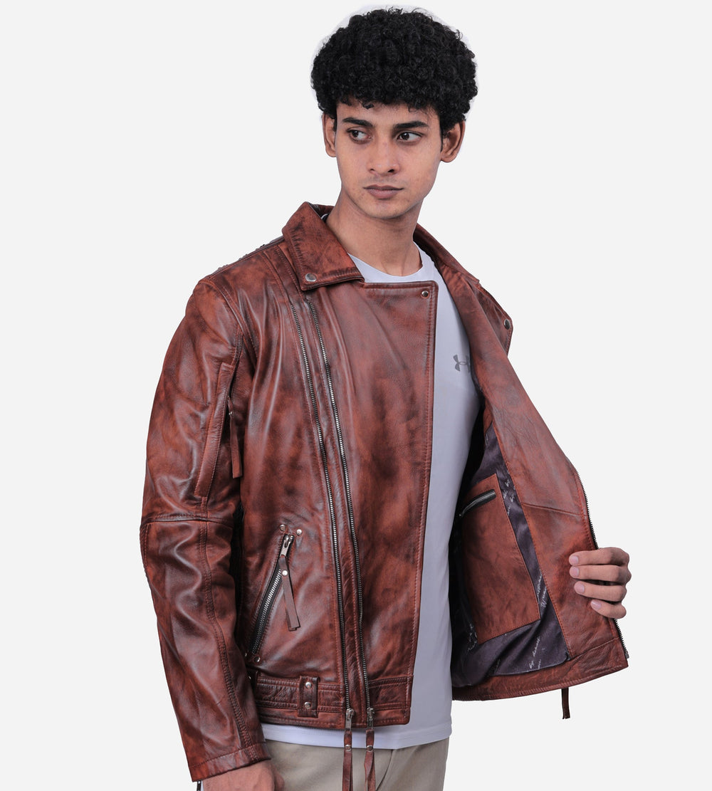 Duncan Asymmetrical Leather Biker Jacket