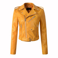 Womens Bella Genuine Lambskin Biker Leather Jacket